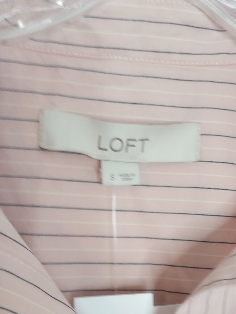 Loft Pink Striped Cotton Poplin Preppy Shirt Dress - Picture 3 of 11